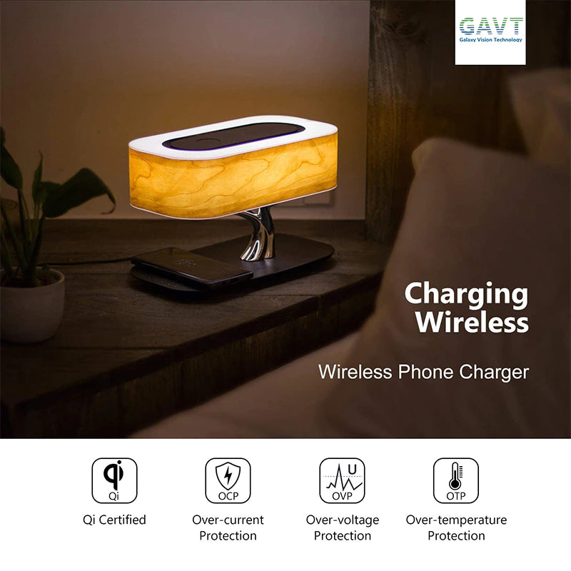 Modern Led Table Lamp for Bedroom Dimmable Bluetooth Speaker Phone Charger Wireless Desk Lamp Bedside Lamp Table Light Tree Lamp