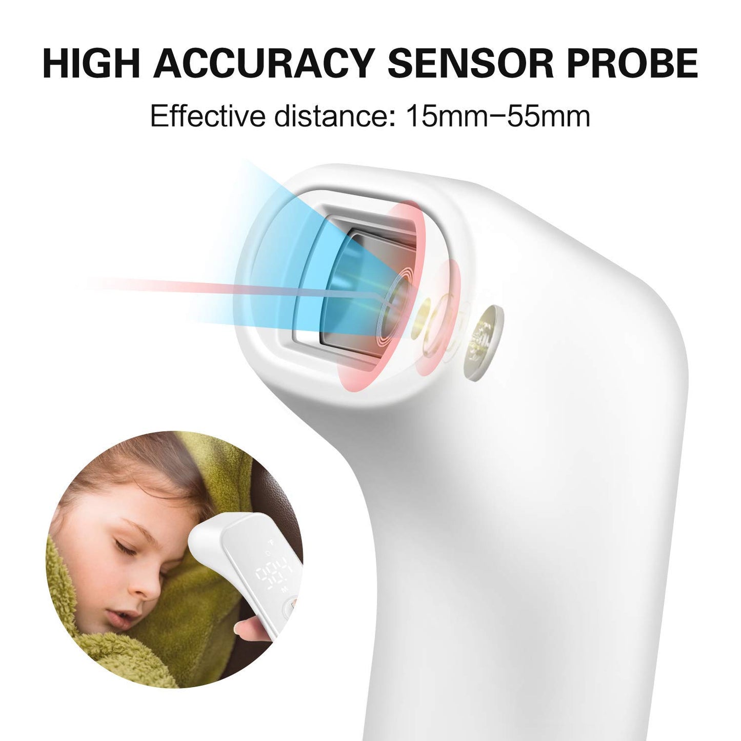 Infrared Thermometer for Adults,  Digital Touchless Forehead Thermometer for Fever, Baby Thermometer with Fever Indicator,°C/°F Switchable