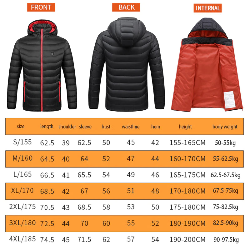 Electric Heated Jacket Winter Warm Self Heating Vest USB Charging Men Heating Jacket Waterproof Outdoor Sports Women Heated Vest