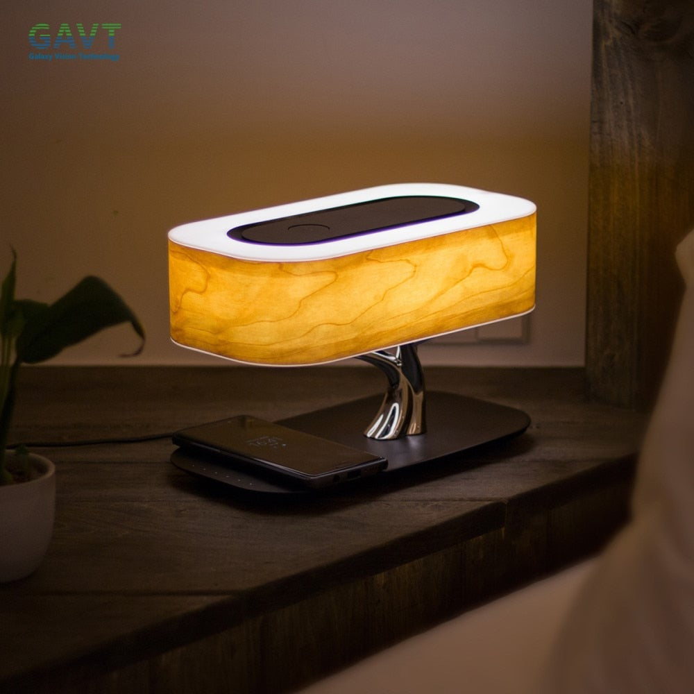 Modern Led Table Lamp for Bedroom Dimmable Bluetooth Speaker Phone Charger Wireless Desk Lamp Bedside Lamp Table Light Tree Lamp