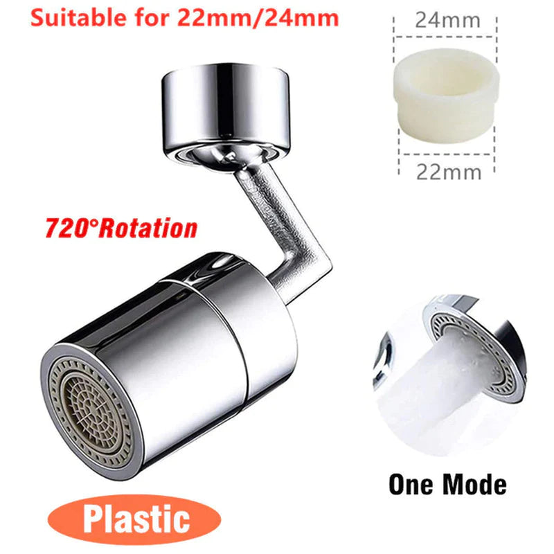 1080° Universal Rotation Faucet Sprayer Head Dual Effluent Washbasin Kitchen Robot Arm Extension Faucets Aerator Bubbler Nozzle